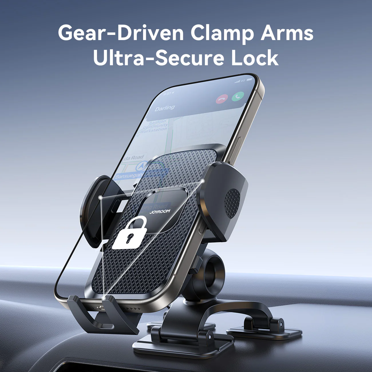 JR-ZS259 Car Phone three-jaw Holder-Black - Image 3