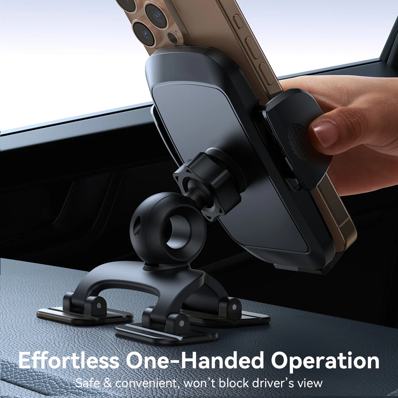 JR-ZS259 Car Phone three-jaw Holder-Black - Image 5