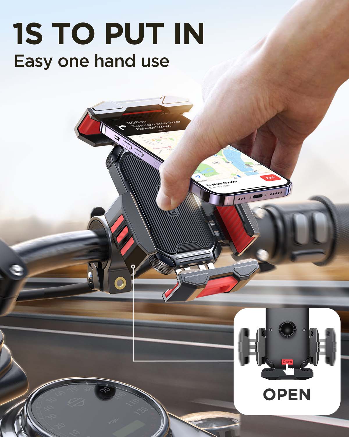 JR-ZS265 Bike Phone Mount-Black - Image 3