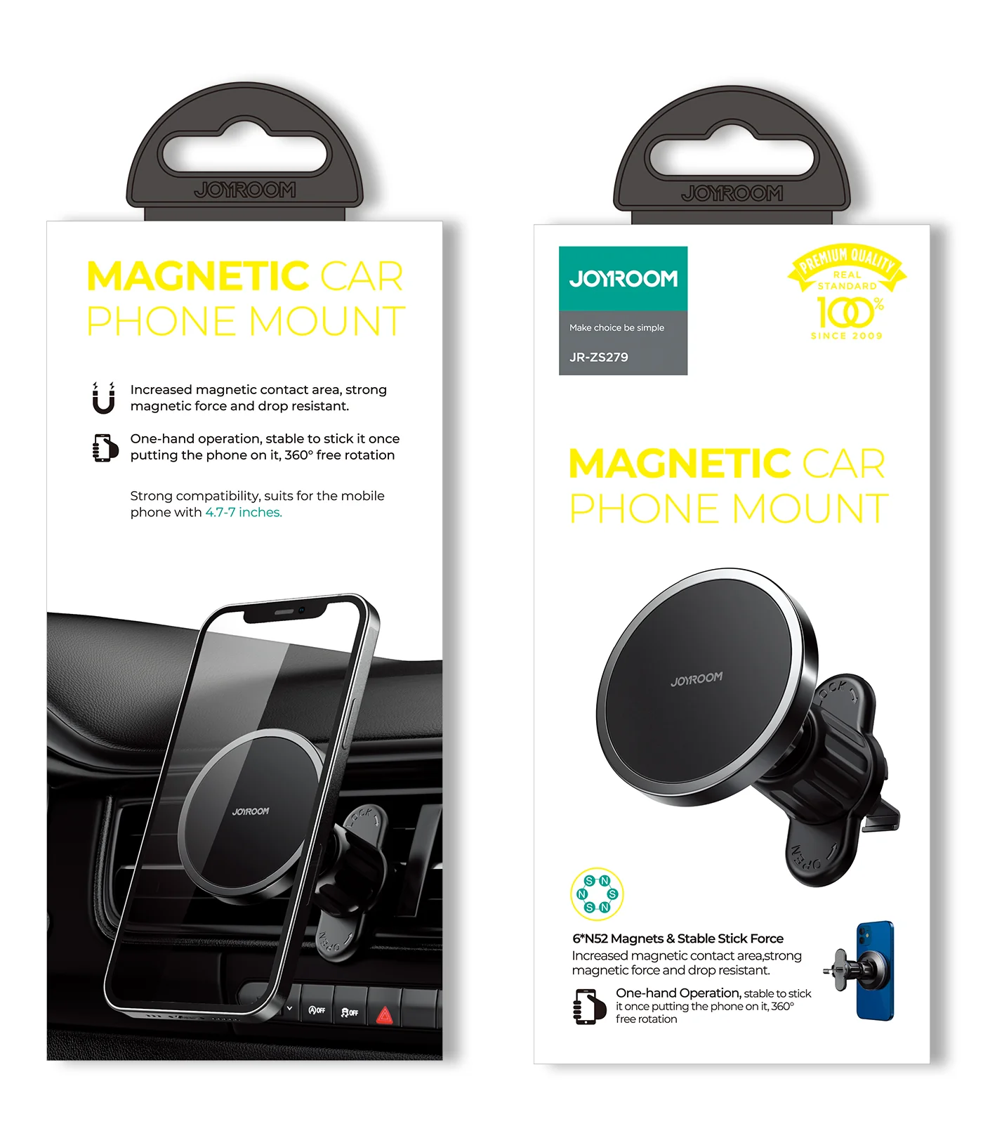 JR-ZS279 Magnetic car phone mount Table & air vent Car Holder - Image 5