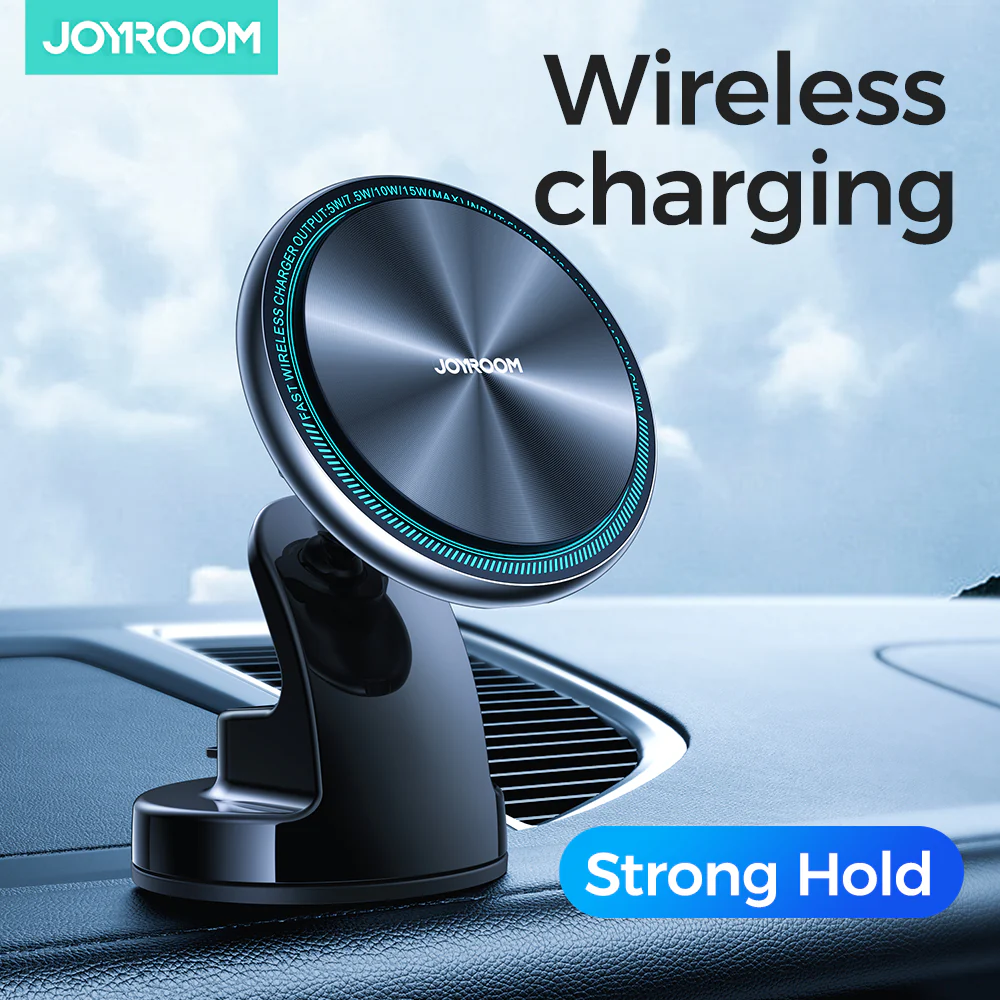 JR-ZS290 Magnetic Wireless Car Charger Holder with LED Letter Ring holder air vent & dashboard - Image 5