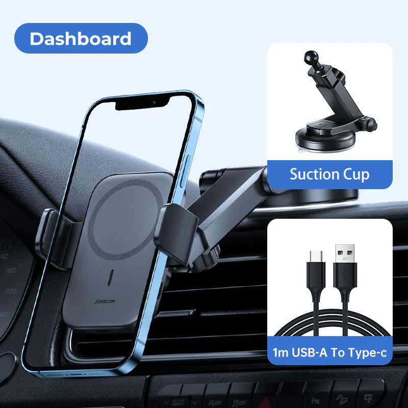 JR-ZS295 Magnetic Wireless Car Charger Holder air vent & dashboard - Image 4
