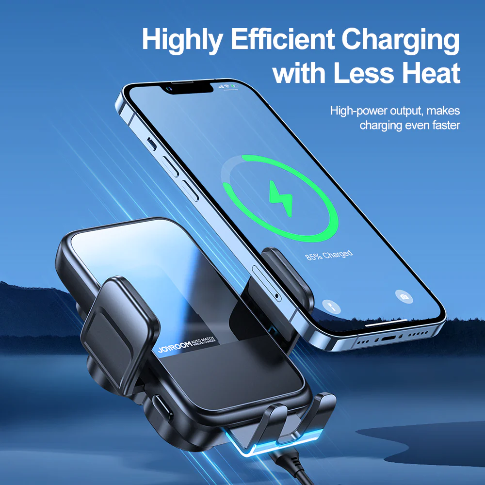 JR-ZS298 Auto Match Wireless Car Charger Holder air vent & dashboard - Image 3