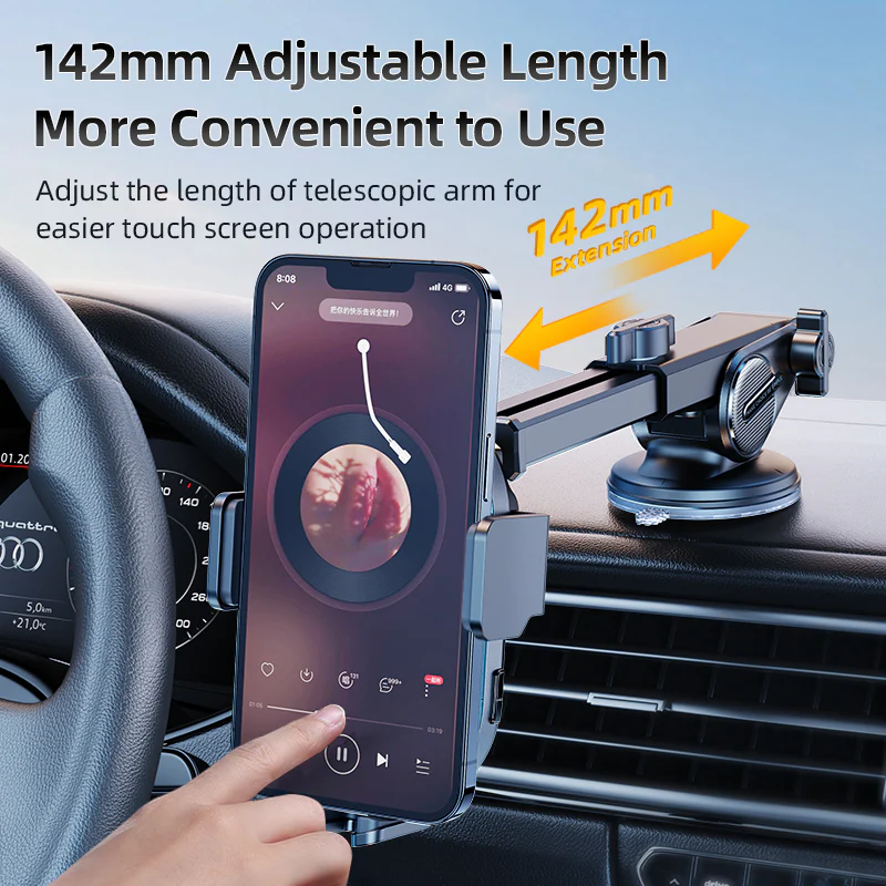 JR-ZS299 Dual-Coil Wireless Car Charger Holder with LED - Image 3
