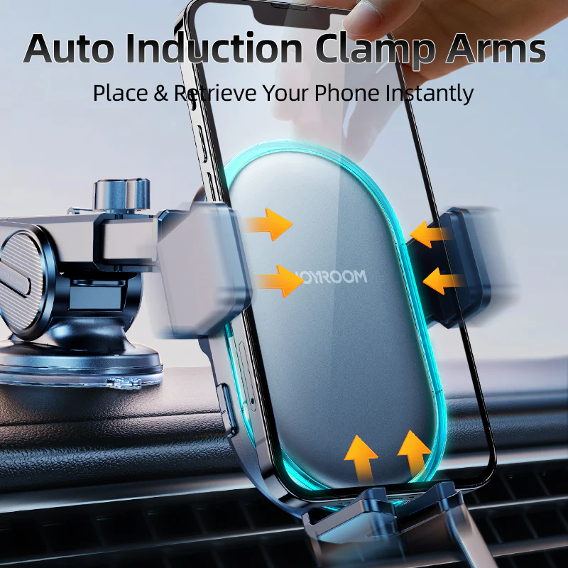 JR-ZS299 Dual-Coil Wireless Car Charger Holder with LED - Image 5