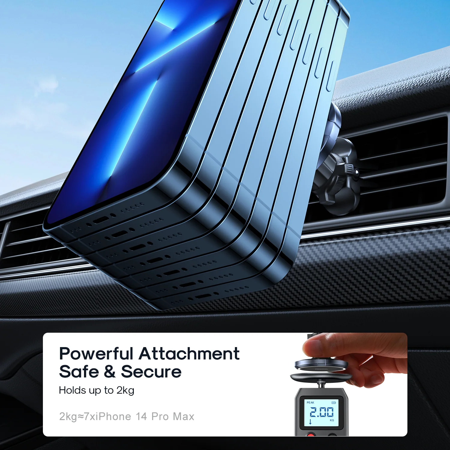 JR-ZS313 Magnetic Car Phone Mount (Air Vent) - Image 3