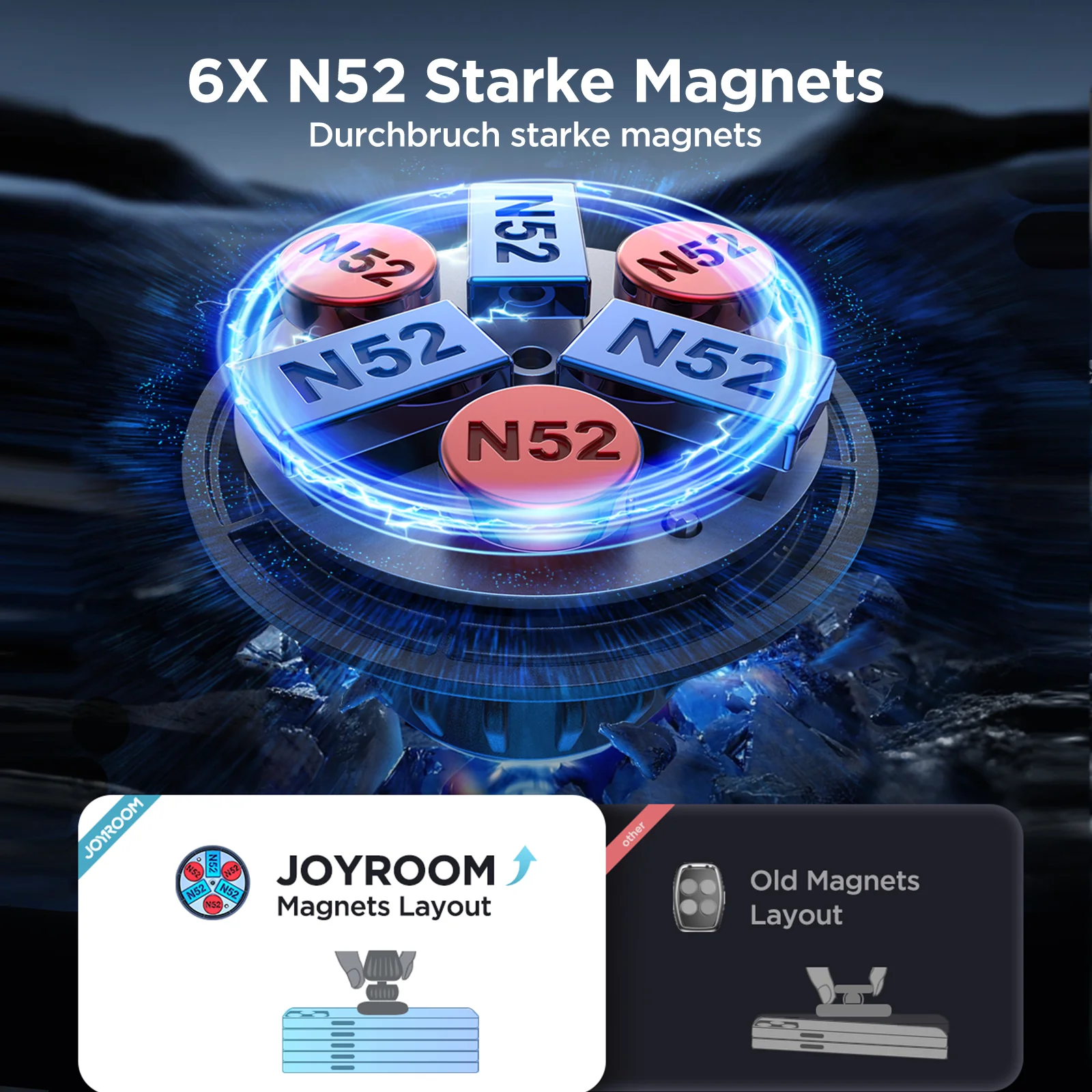 JR-ZS356 Magnetic Car Phone Mount (Windshield)-Black - Image 4