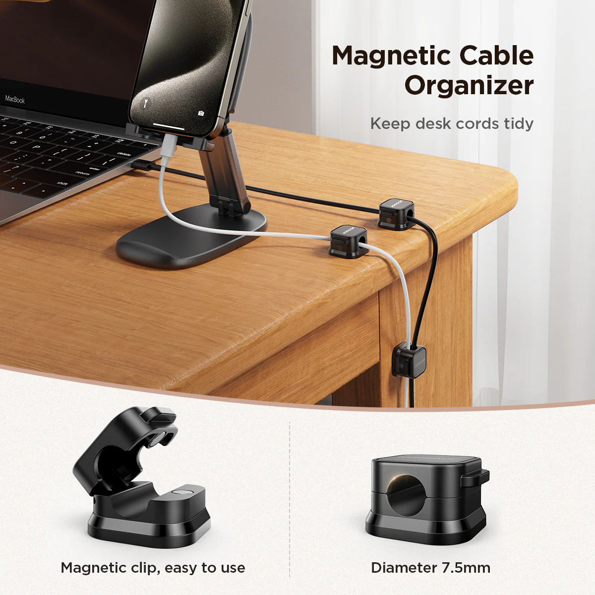 JR-ZS368 Magnetic Cable Organizer(3pcs) - Image 3