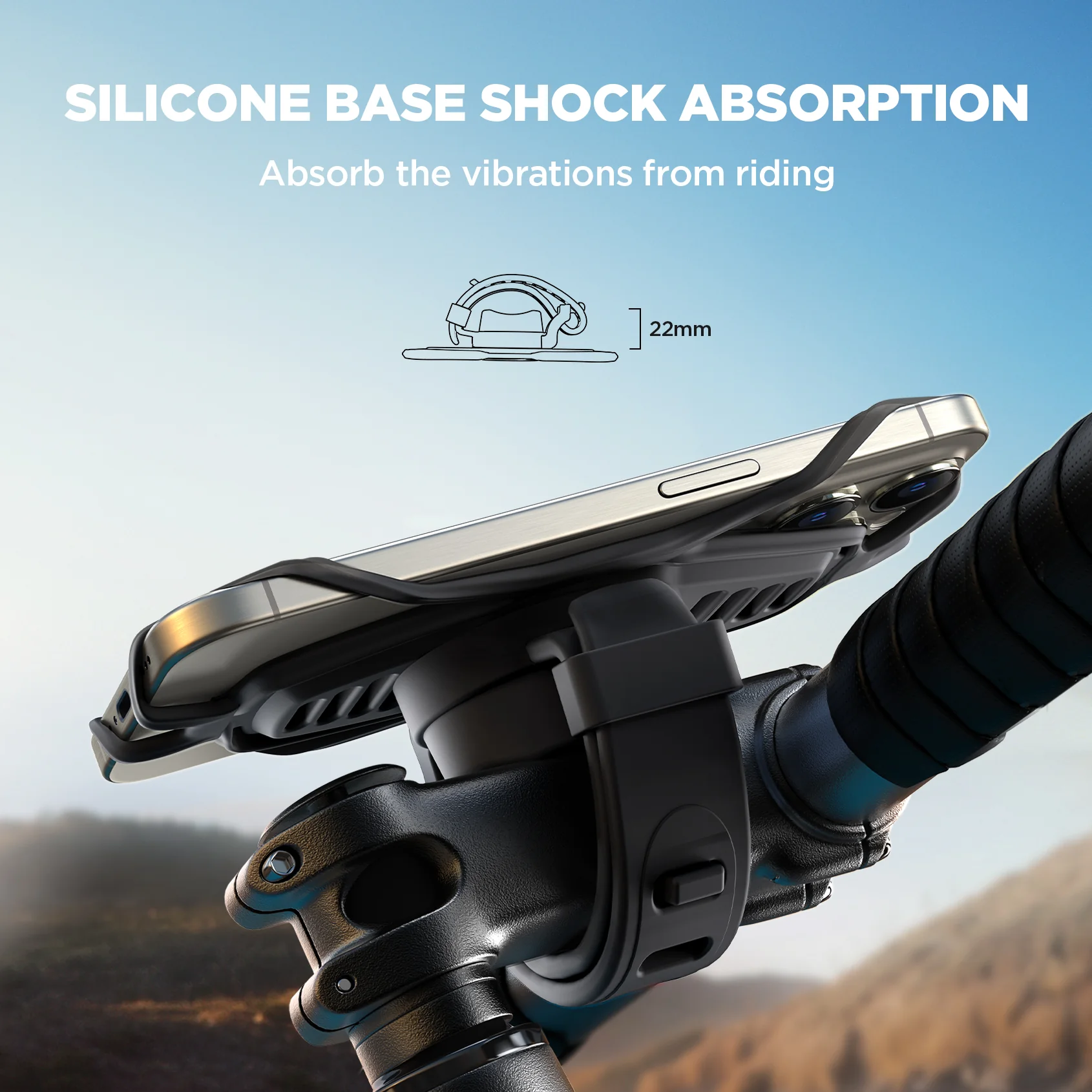 JR-ZS382 Silicone Bike Phone Mount Holder-Black - Image 2