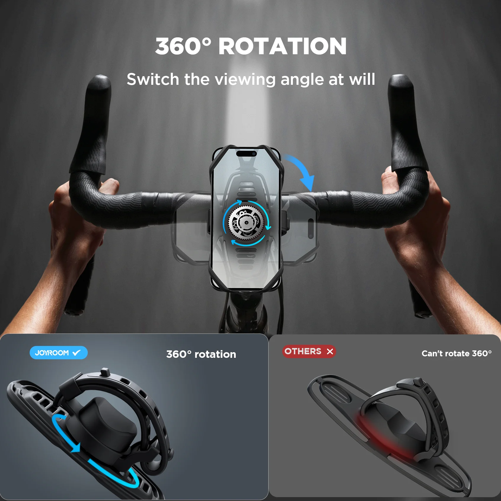 JR-ZS382 Silicone Bike Phone Mount Holder-Black - Image 4