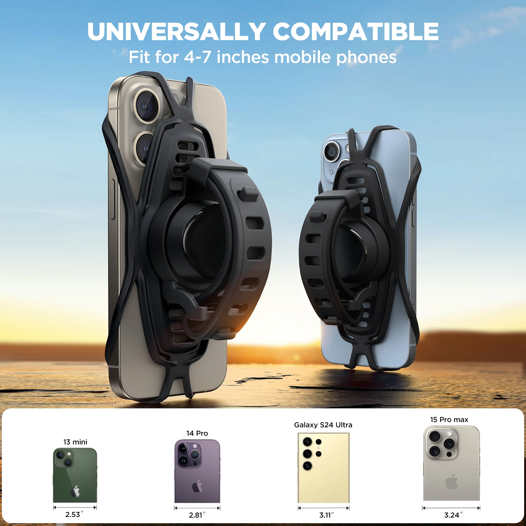 JR-ZS382 Silicone Bike Phone Mount Holder-Black - Image 5