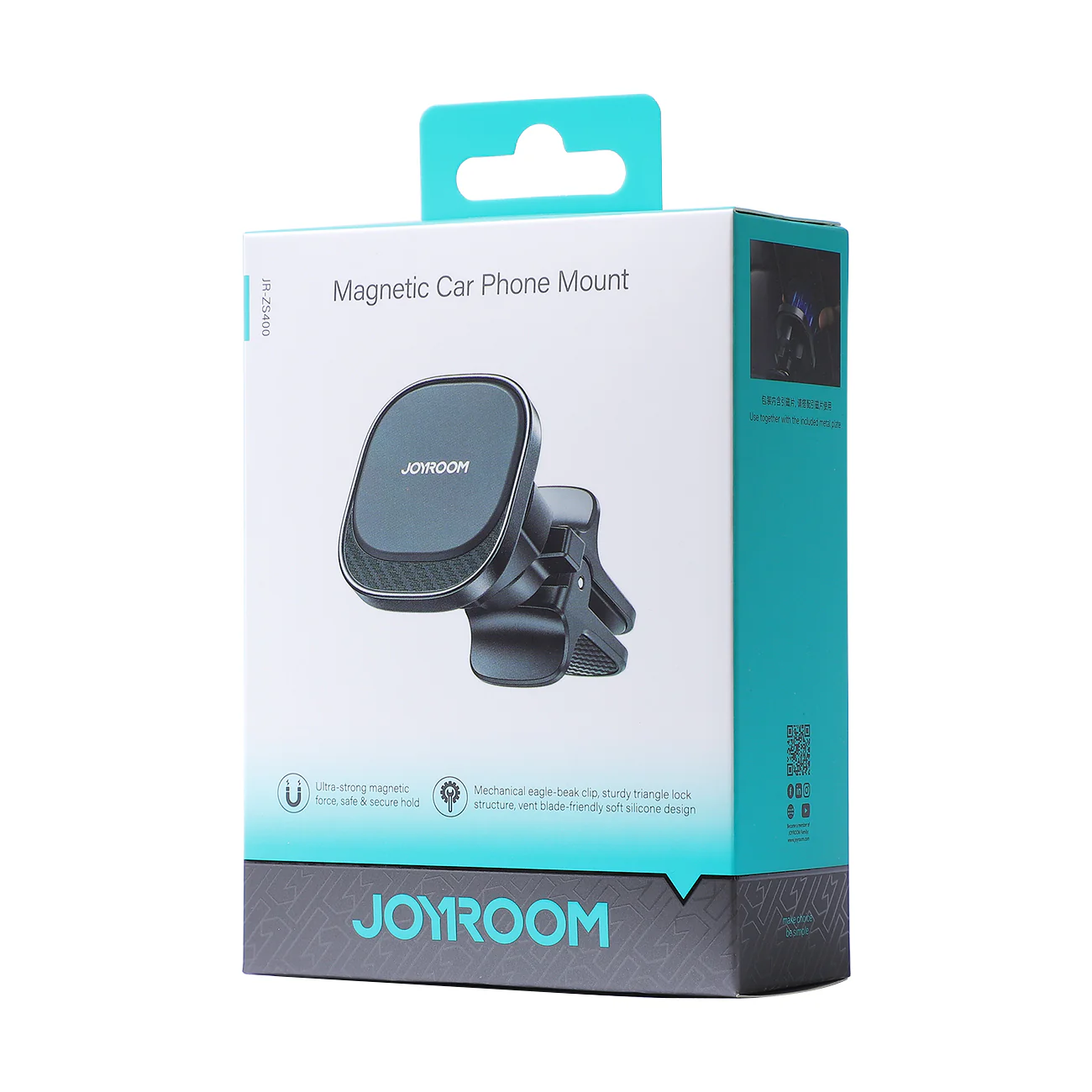 JR-ZS400 Magnetic Car Phone Mount (Air Vent/Dashboard)  Black - Image 3