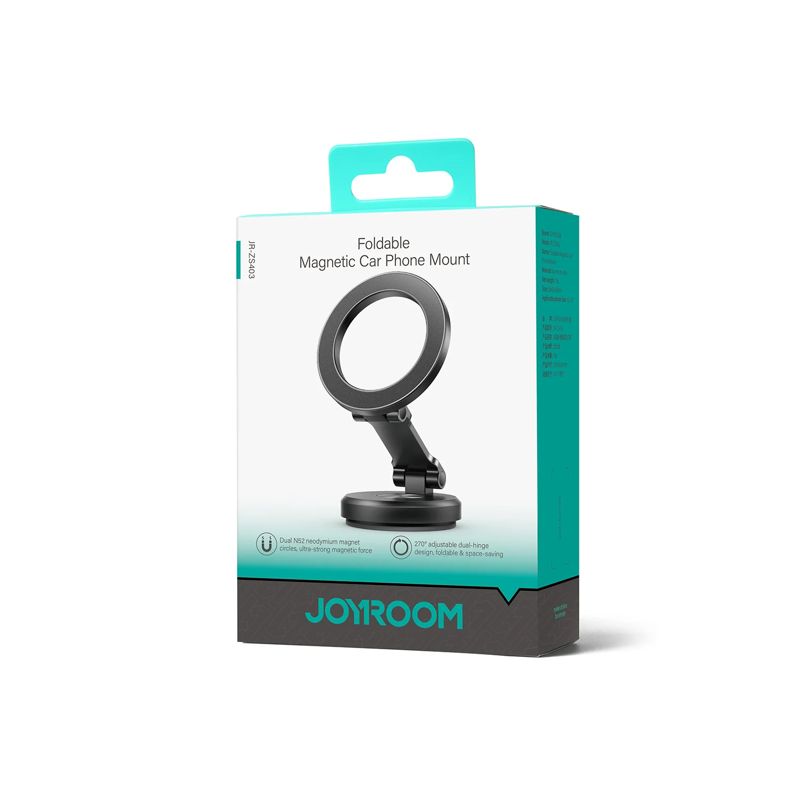 JR-ZS403 Foldable Magnetic Car Phone Mount - Image 3