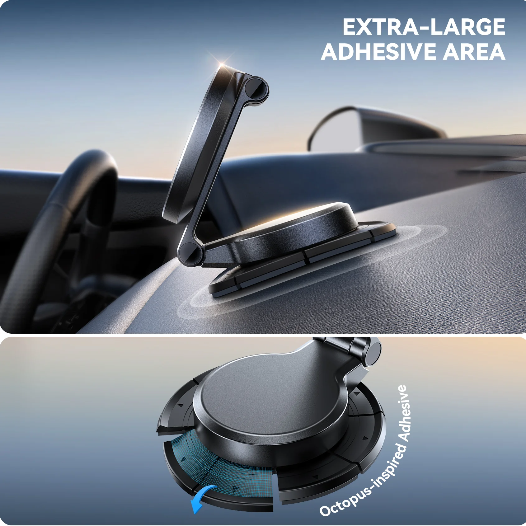 JR-ZS408 Magnetic Wireless Car Charger Holder-Black - Image 4