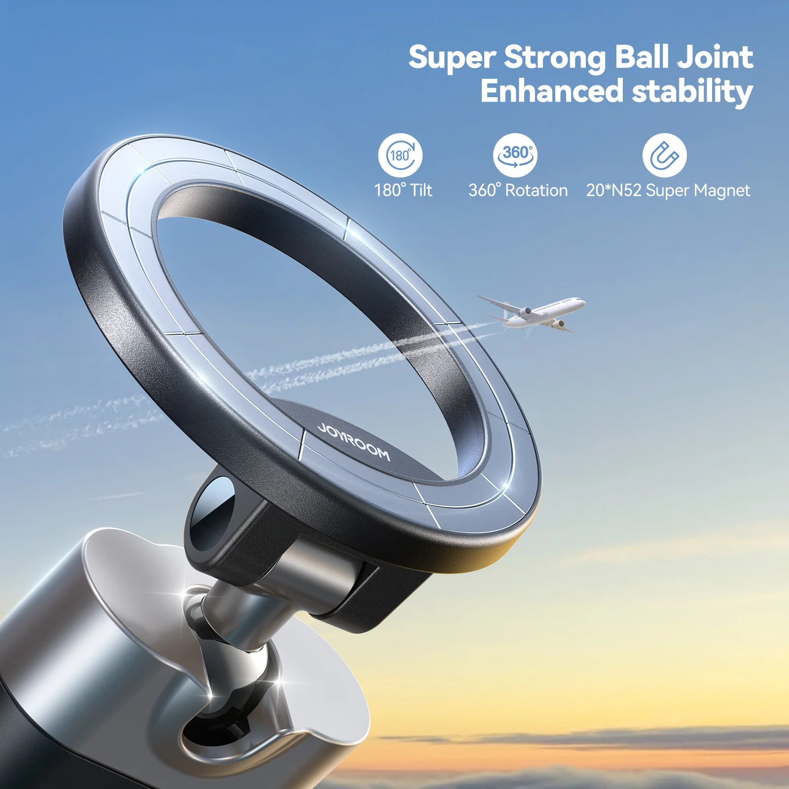 JR-ZS413 Magnetic Travel Phone Holder -Black - Image 4