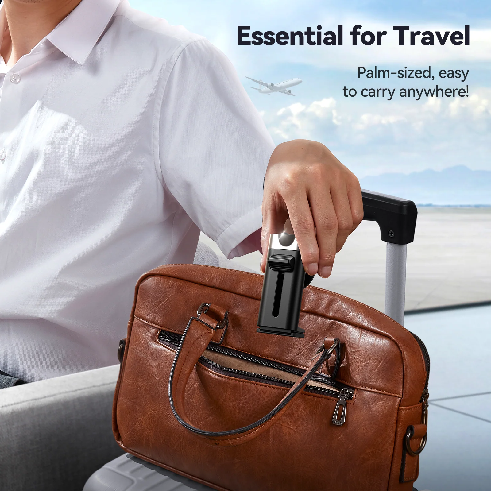 JR-ZS413 Magnetic Travel Phone Holder -Black - Image 6