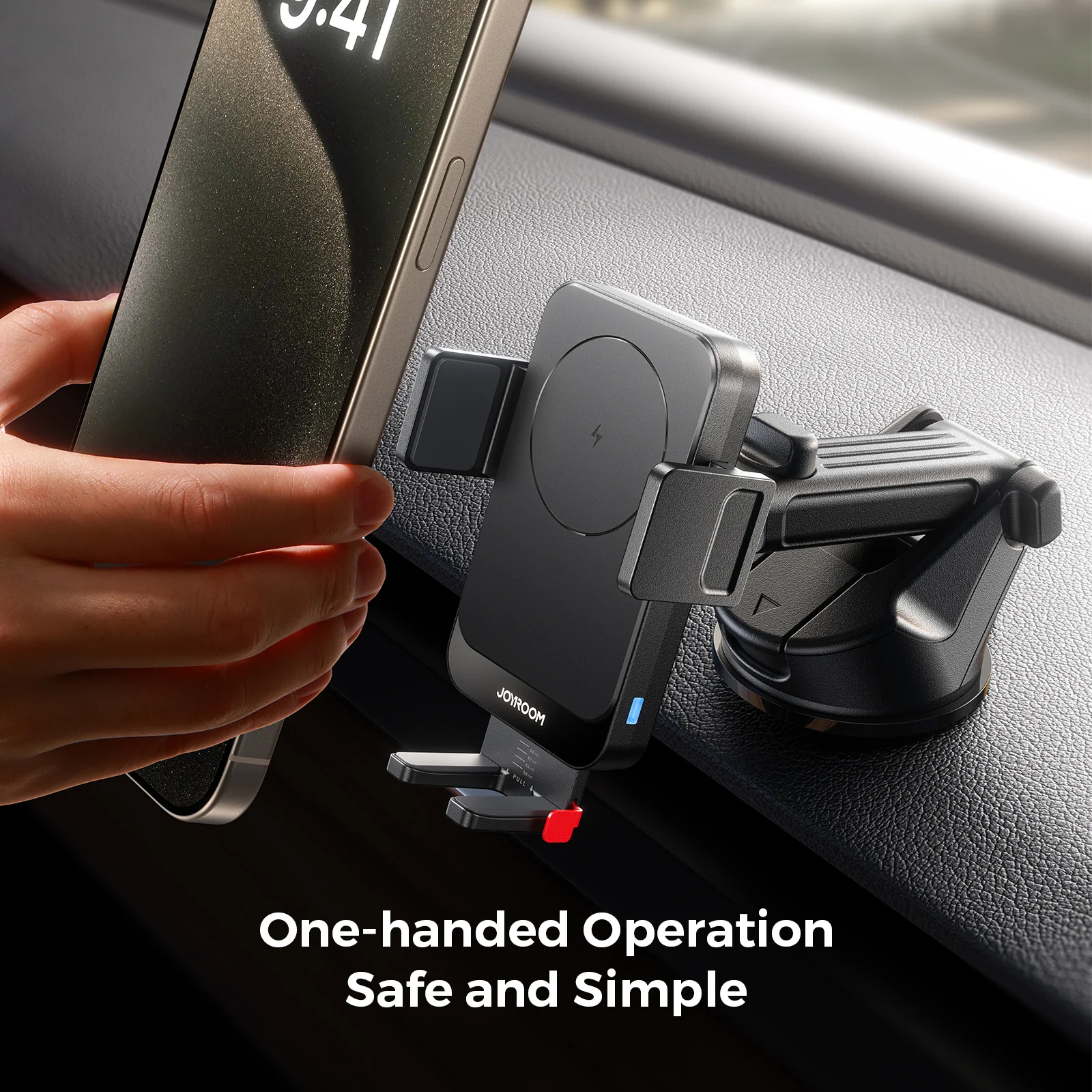 JR-ZS241S Wireless Car Charger Holder-Black - Image 7