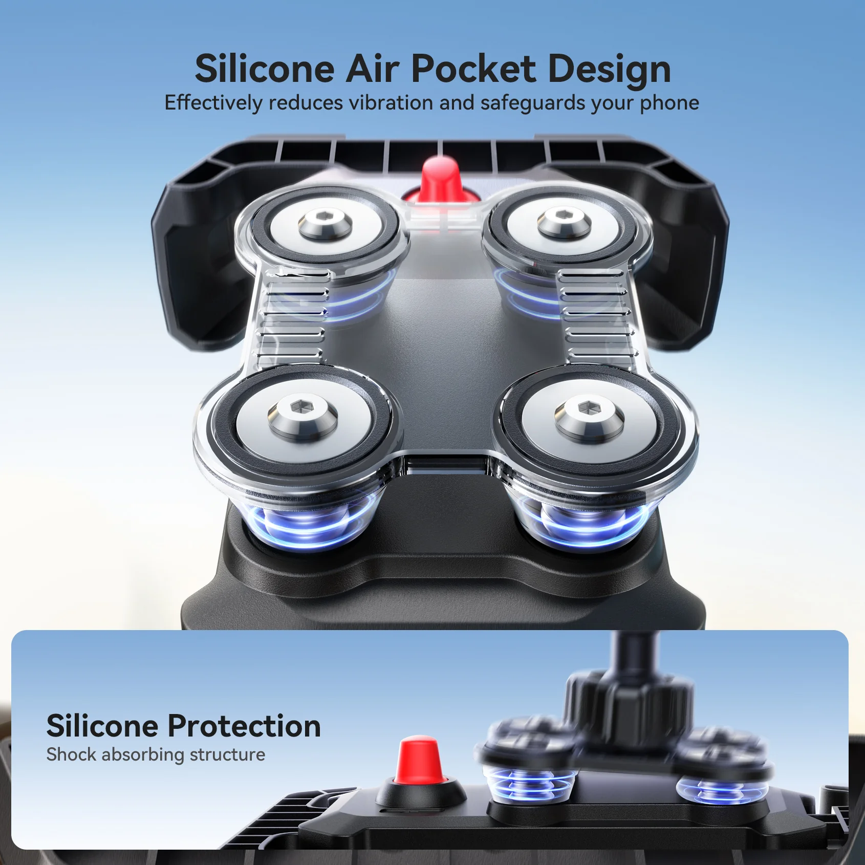 JR-ZS428 Shockproof Bike Phone Mount-Black - Image 4