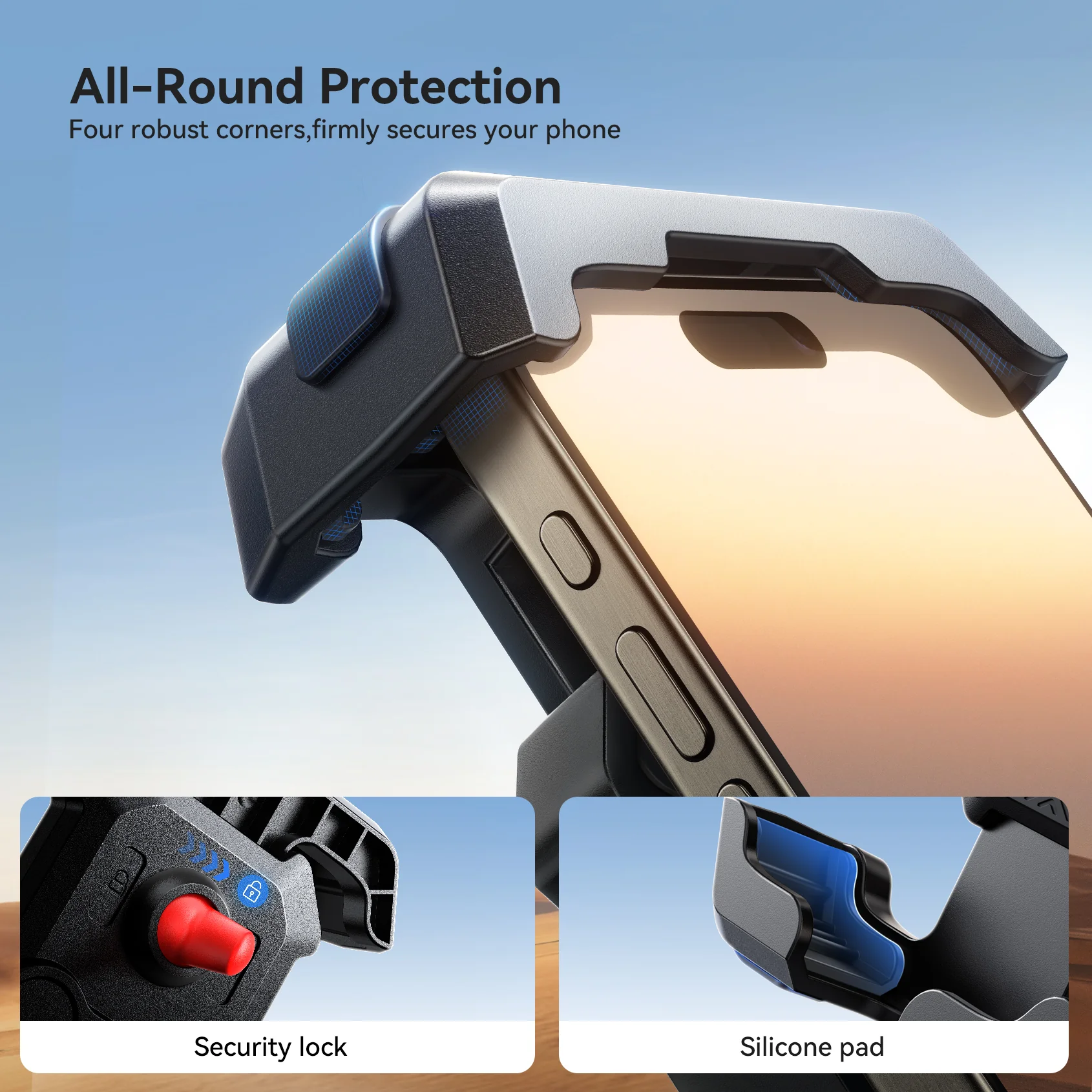 JR-ZS428 Shockproof Bike Phone Mount-Black - Image 5