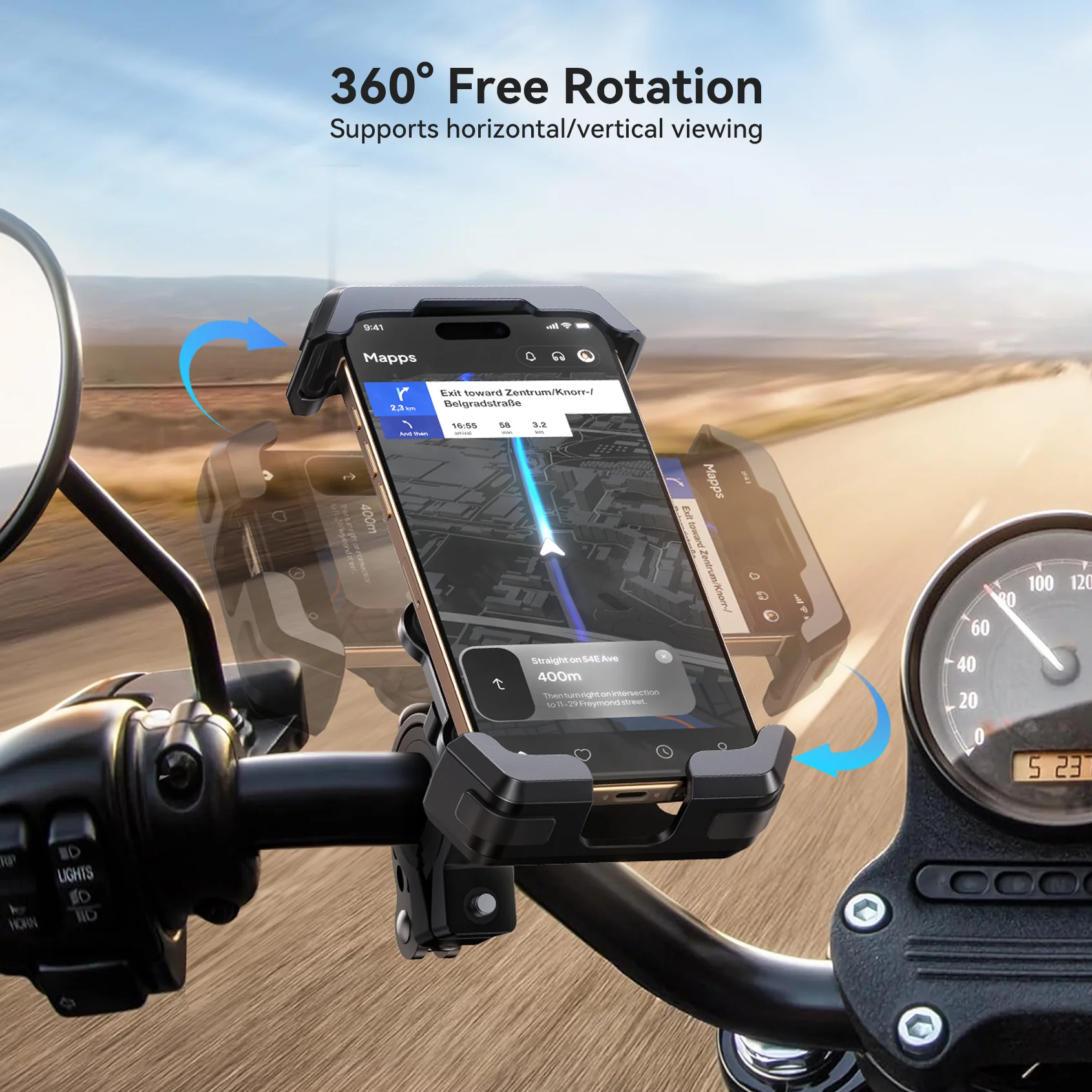JR-ZS428 Shockproof Bike Phone Mount-Black - Image 6