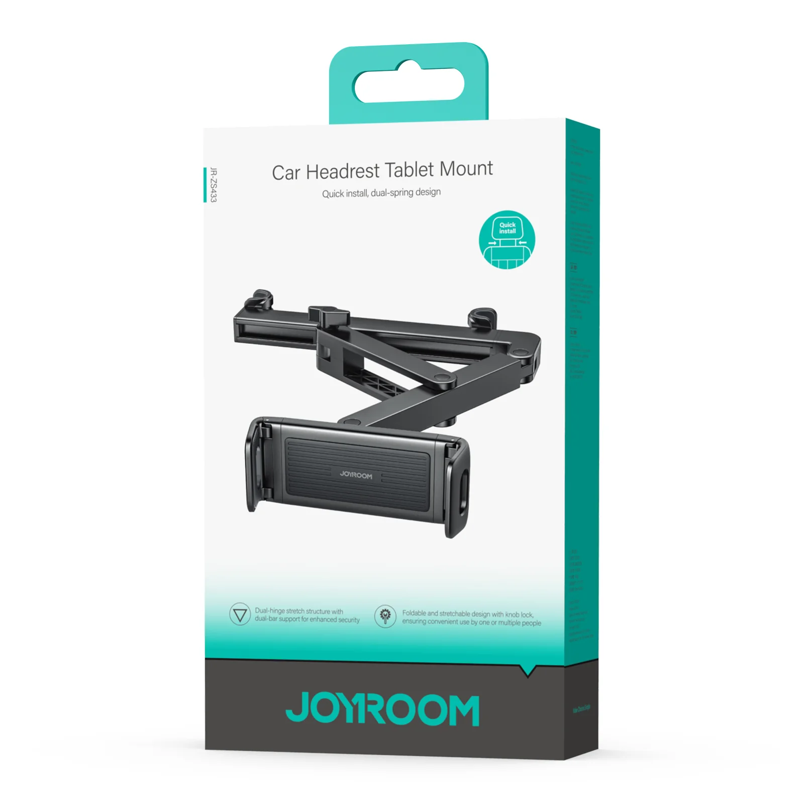 JR-ZS433 Car Headrest Mount holder-Black - Image 7