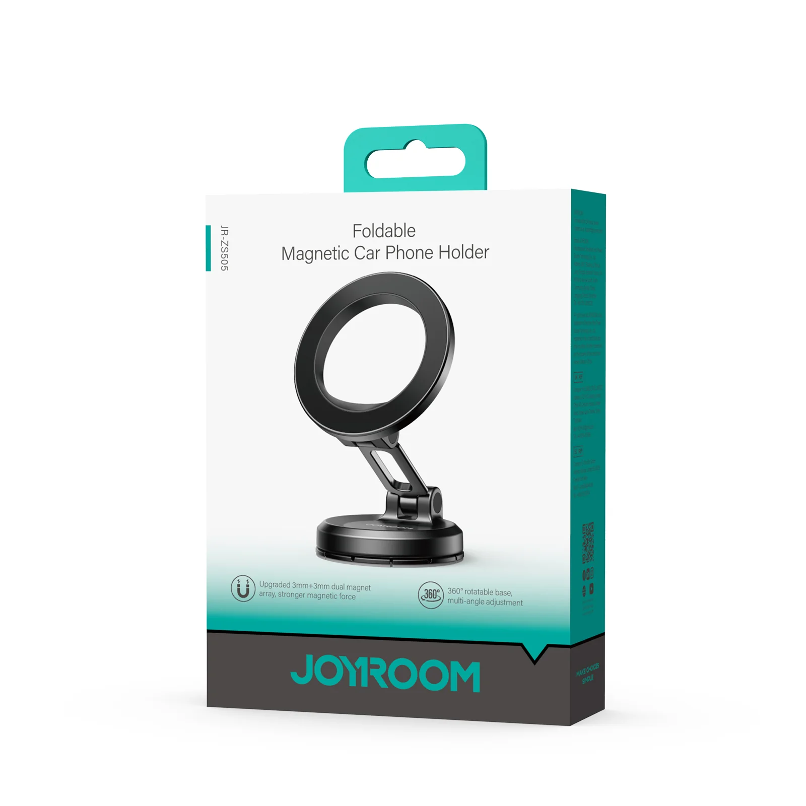 JR-ZS505 Magnetic Car Phone Holder-Black - Image 2