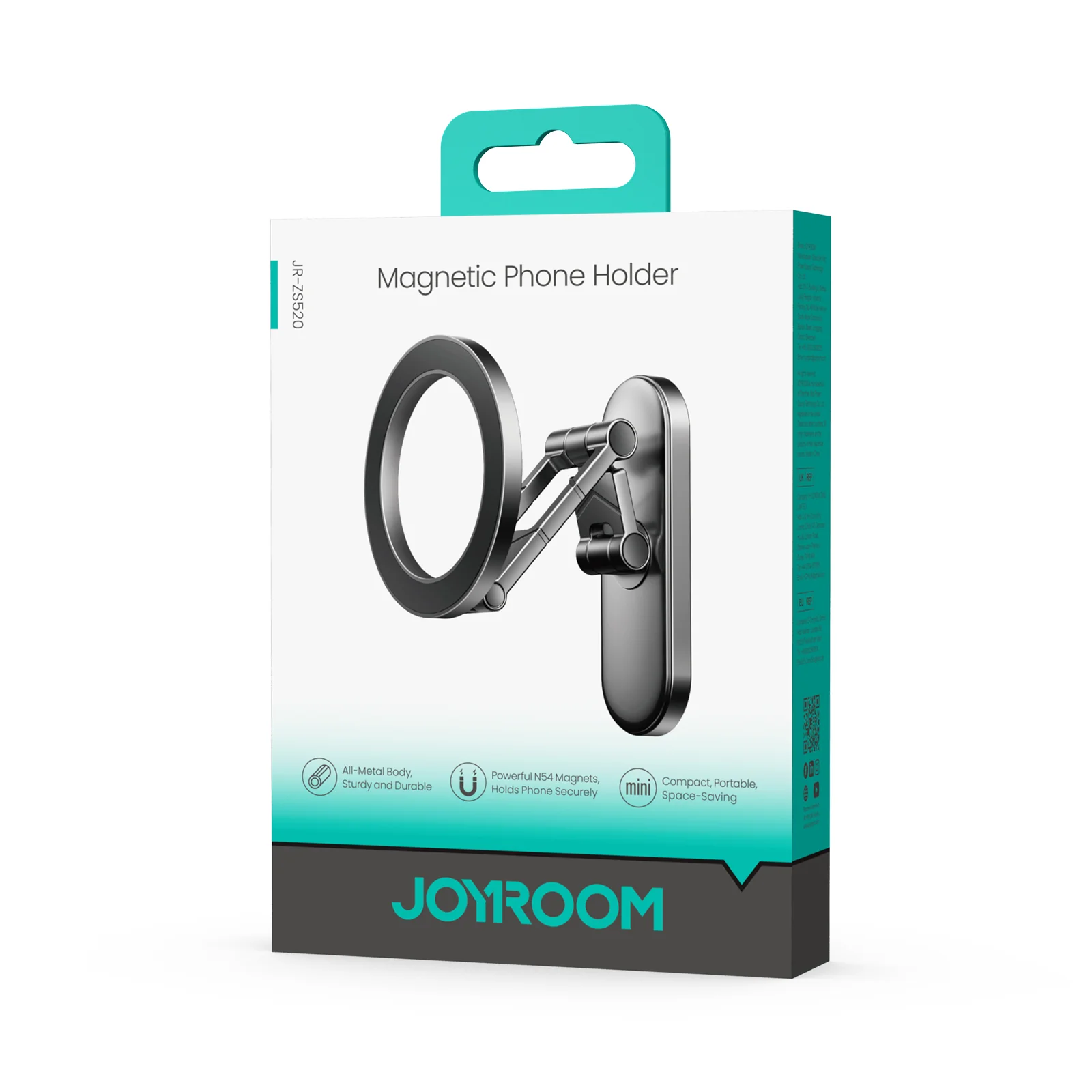 JR -ZS520 Magnetic Phone Holder Black - Image 2