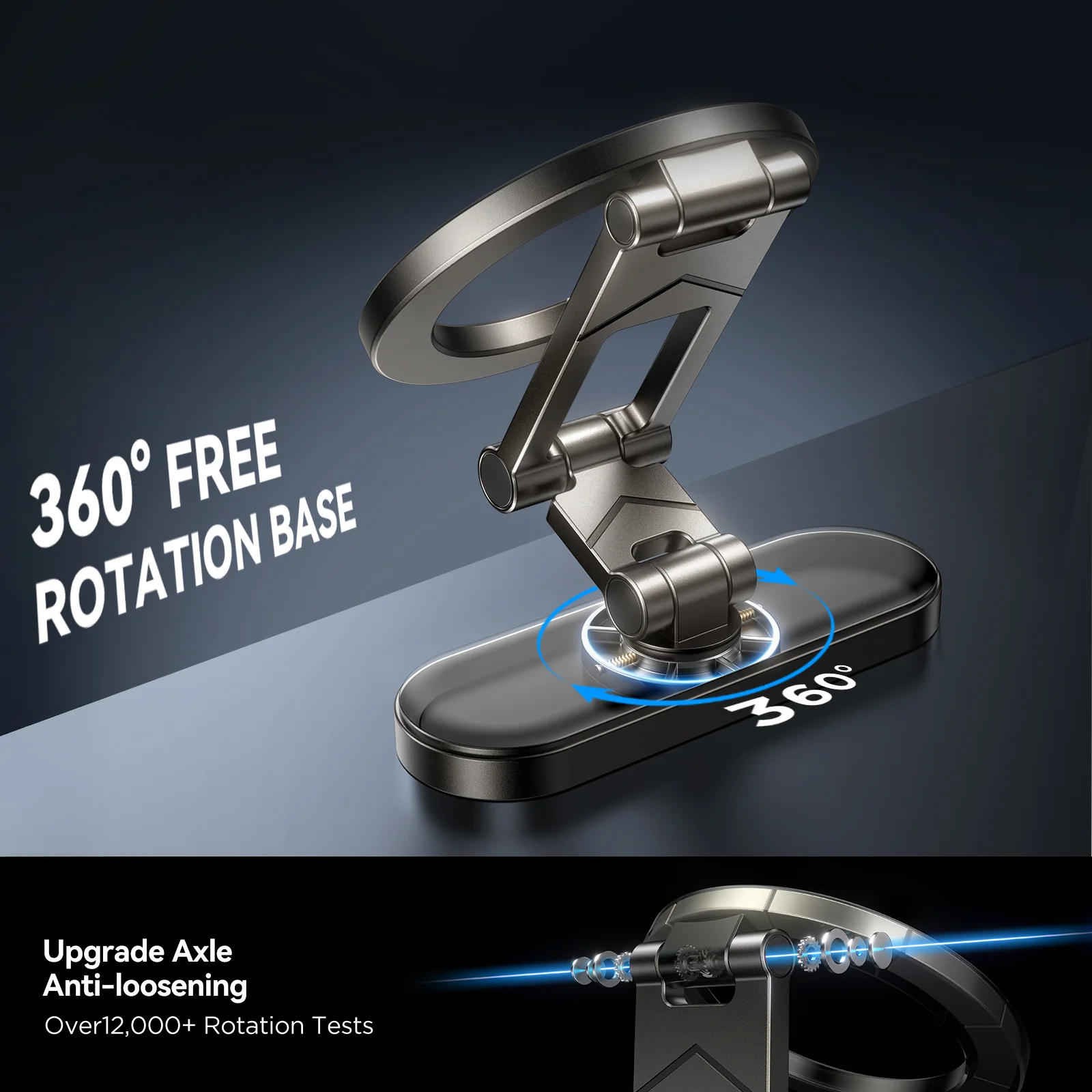 JR -ZS520 Magnetic Phone Holder Black - Image 3