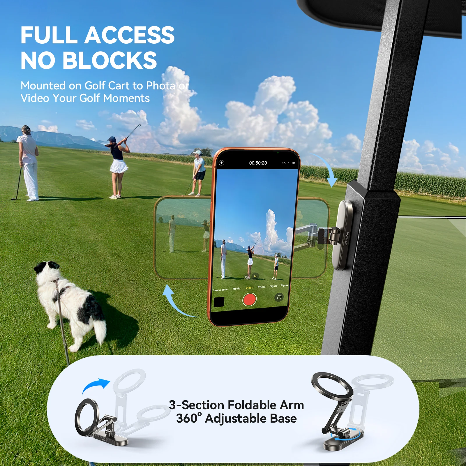 JR -ZS520 Magnetic Phone Holder Black - Image 5