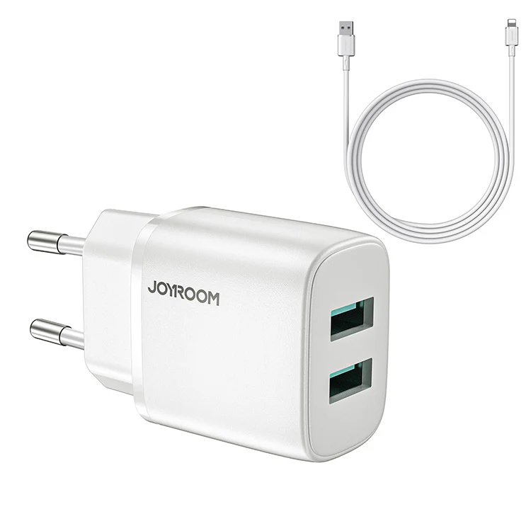 L-2A123 2.4A Dual ports mini fast charger EU with cable - Image 2