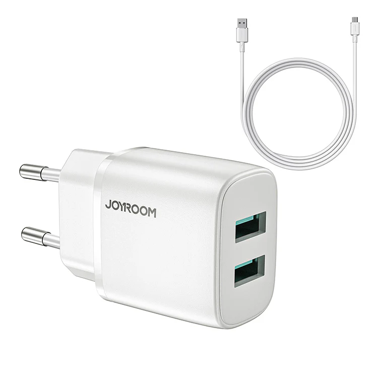 L-2A123 2.4A Dual ports mini fast charger EU with cable - Image 3