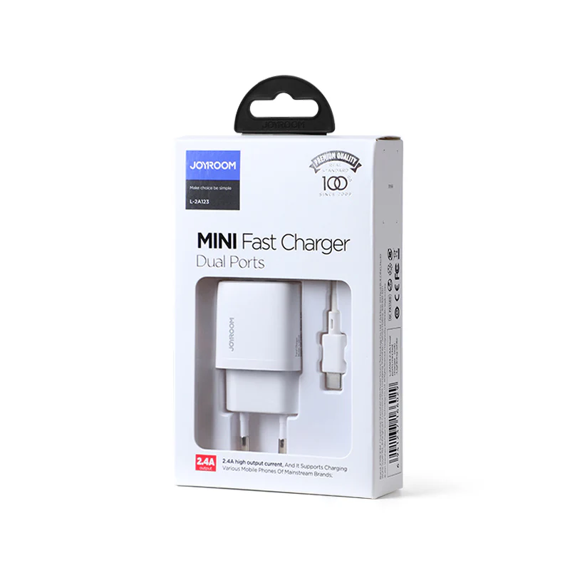 L-2A123 2.4A Dual ports mini fast charger EU with cable - Image 4