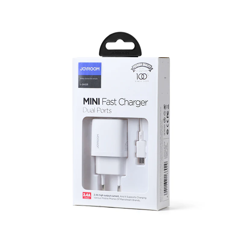 L-2A123 2.4A Dual ports mini fast charger EU with cable - Image 5