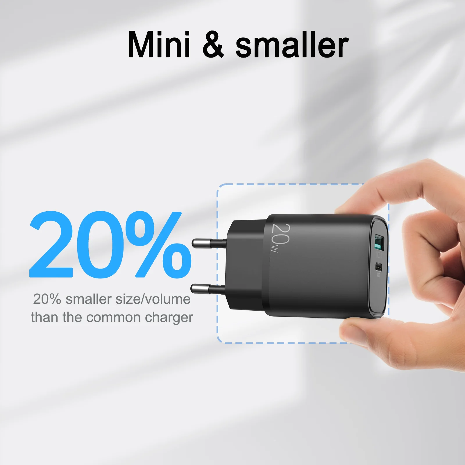 L-QP205 20W dual ports fast wall charger EU - Image 3