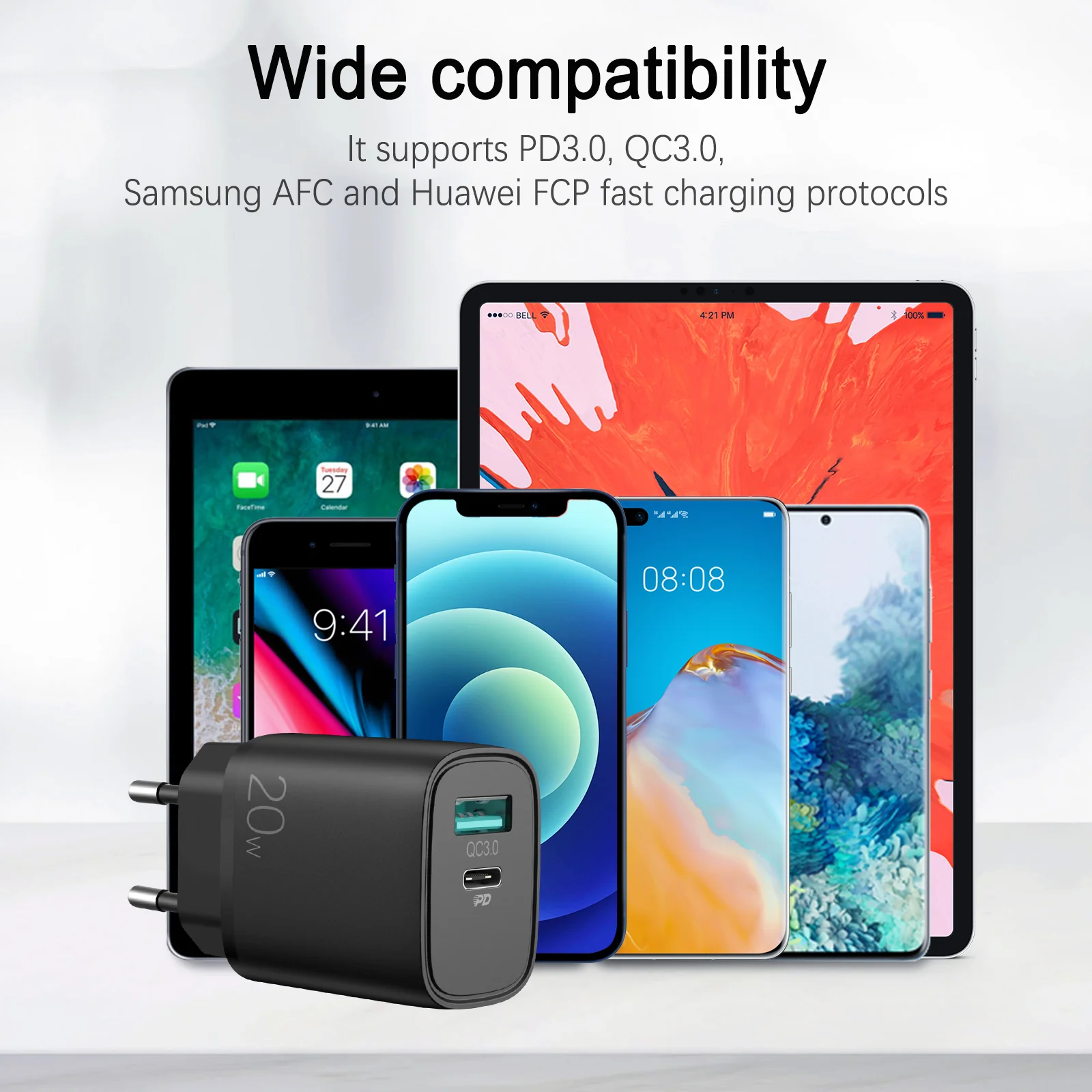 L-QP205 20W dual ports fast wall charger EU - Image 5