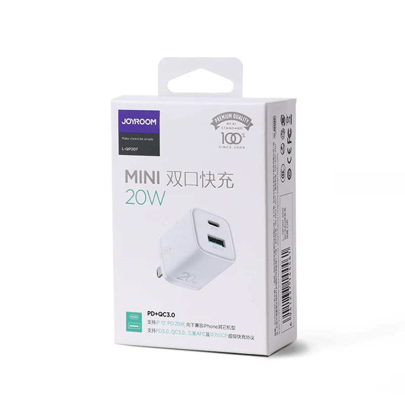 L-QP207 Travel series 20W dual ports Mini fast charger EU/UK/CN - Image 2