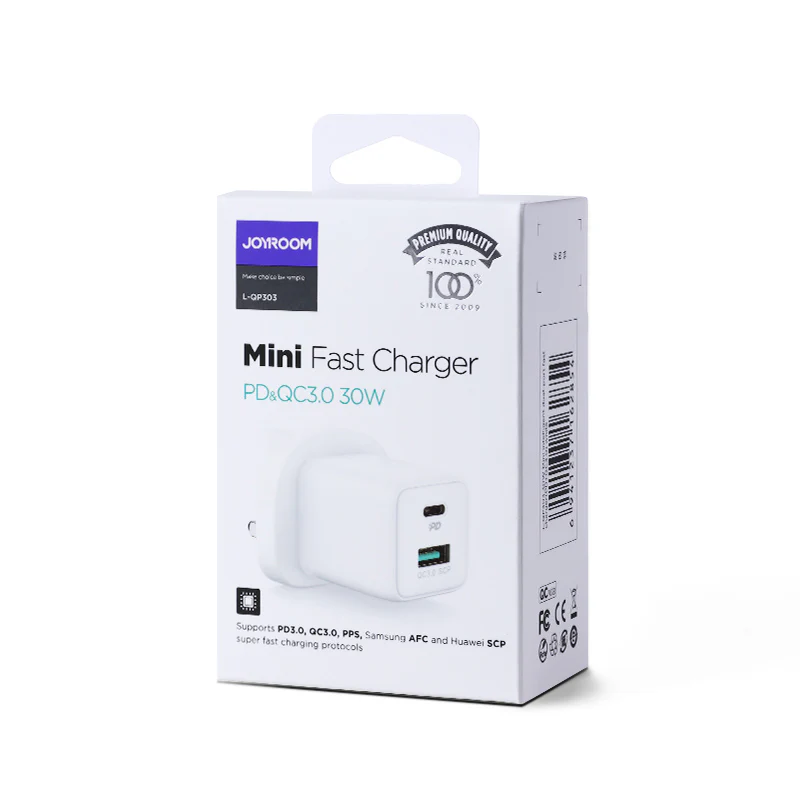 L-QP303 30W Mini intelligent dual port fast charger  (PD+QC3.0) EU/UK/CN - Image 6