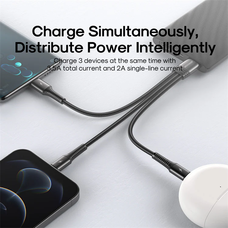 S-01530G11 3 in 1 charging cable 0.15m-Lightning++TypeC+TypeC - Image 3