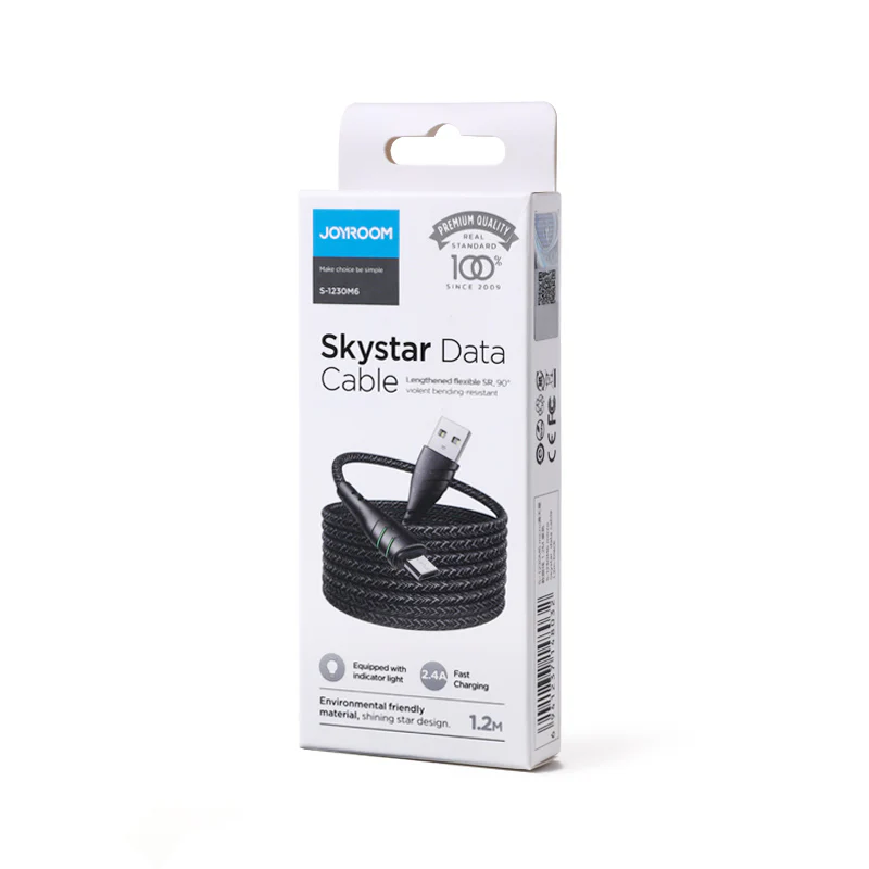S-1230M6 Skystar data cable 1.2m Micro Type c lightning data cable - Image 4