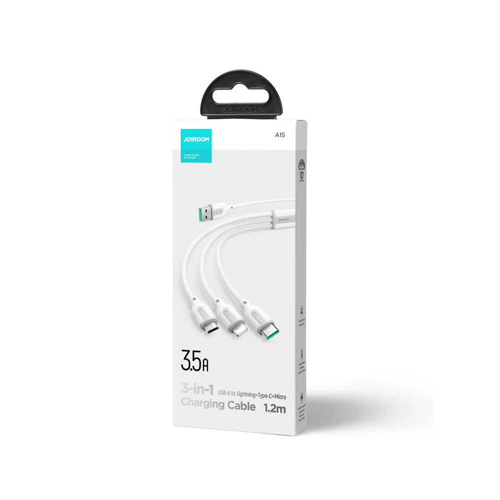 S-1T3018A15 3.5A 3.5A  Lightning+Type-C+Micro 3-in-1 Charging Cable 0.3M/1.2M/2M - Image 7