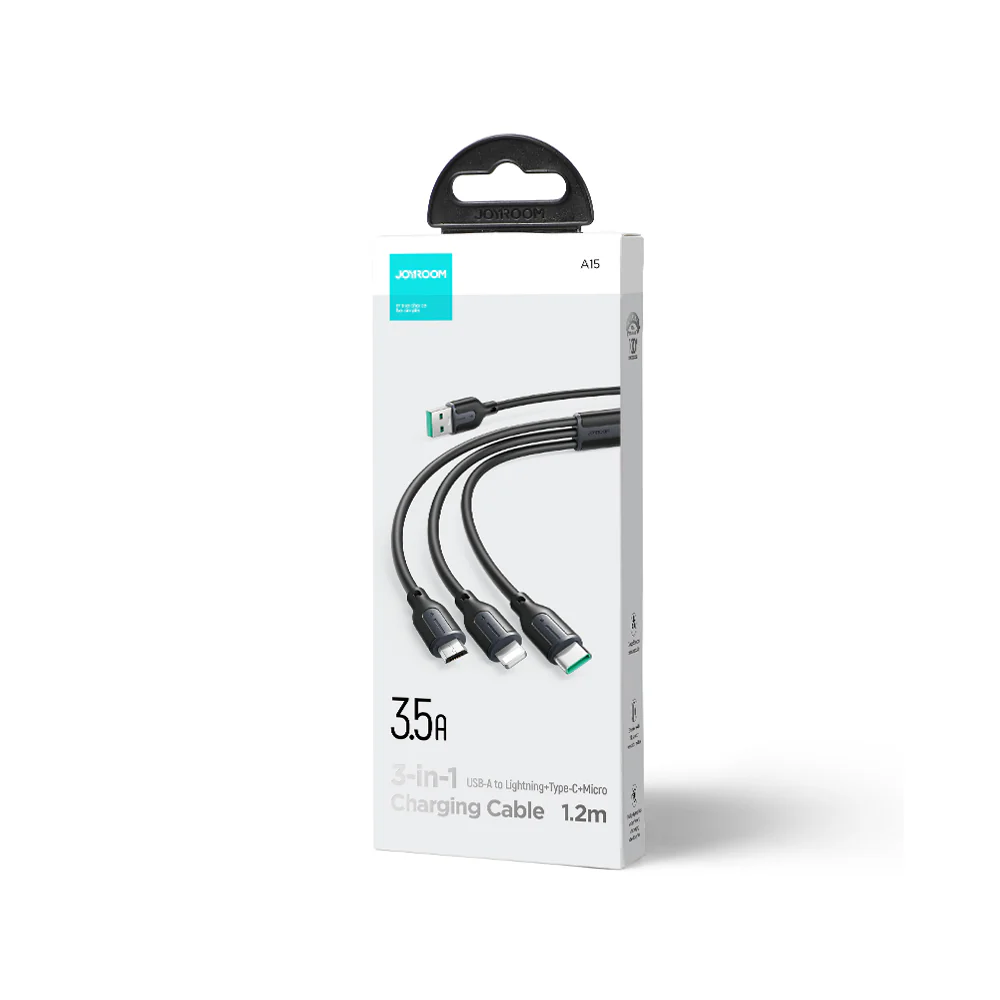 S-1T3018A15 3.5A 3.5A  Lightning+Type-C+Micro 3-in-1 Charging Cable 0.3M/1.2M/2M - Image 8