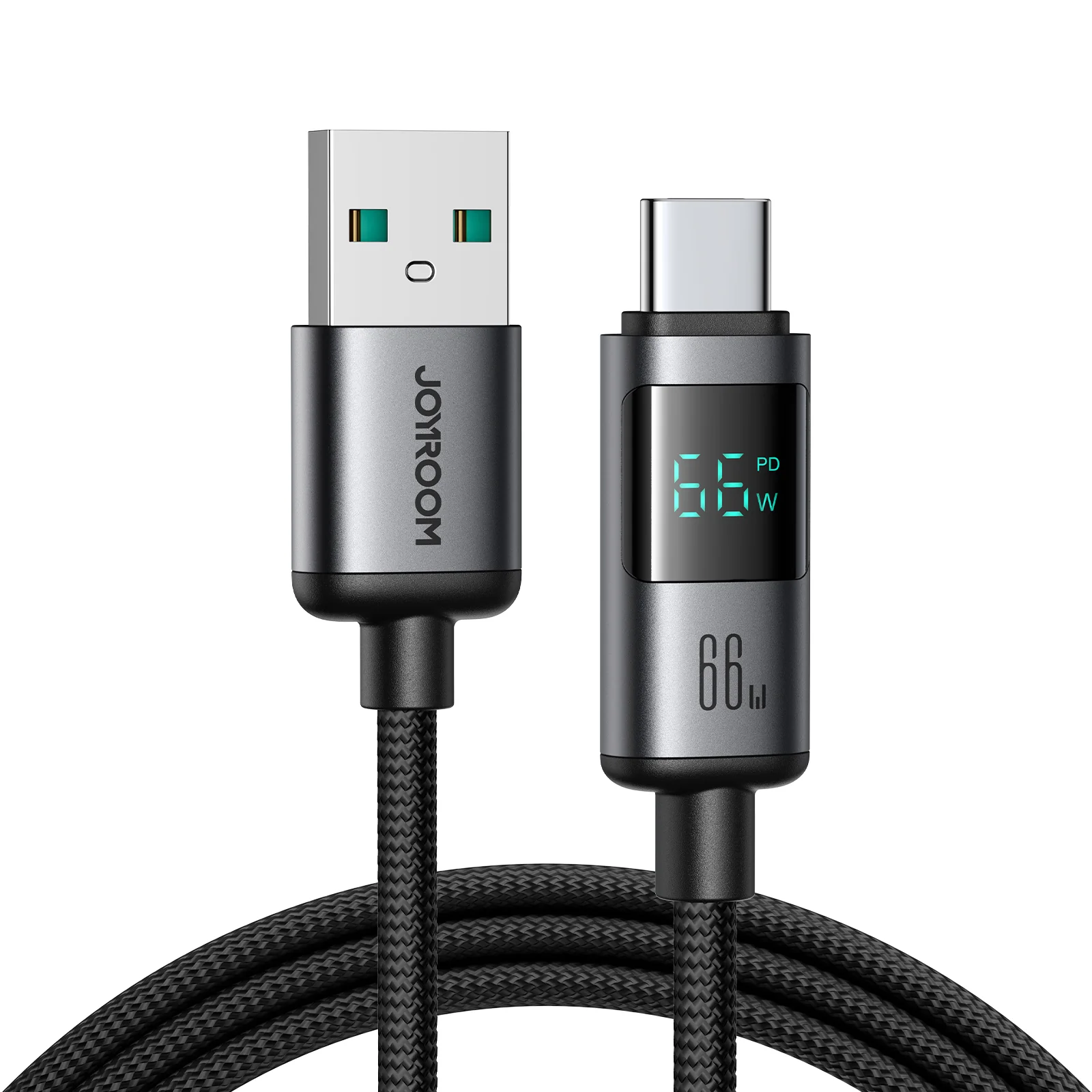 S-A16 Pro 100W/66W/30W/3A CC/CL/Type c/Lightning Digital Display Fast Charging Data Cable 1.2m-Black - Image 2