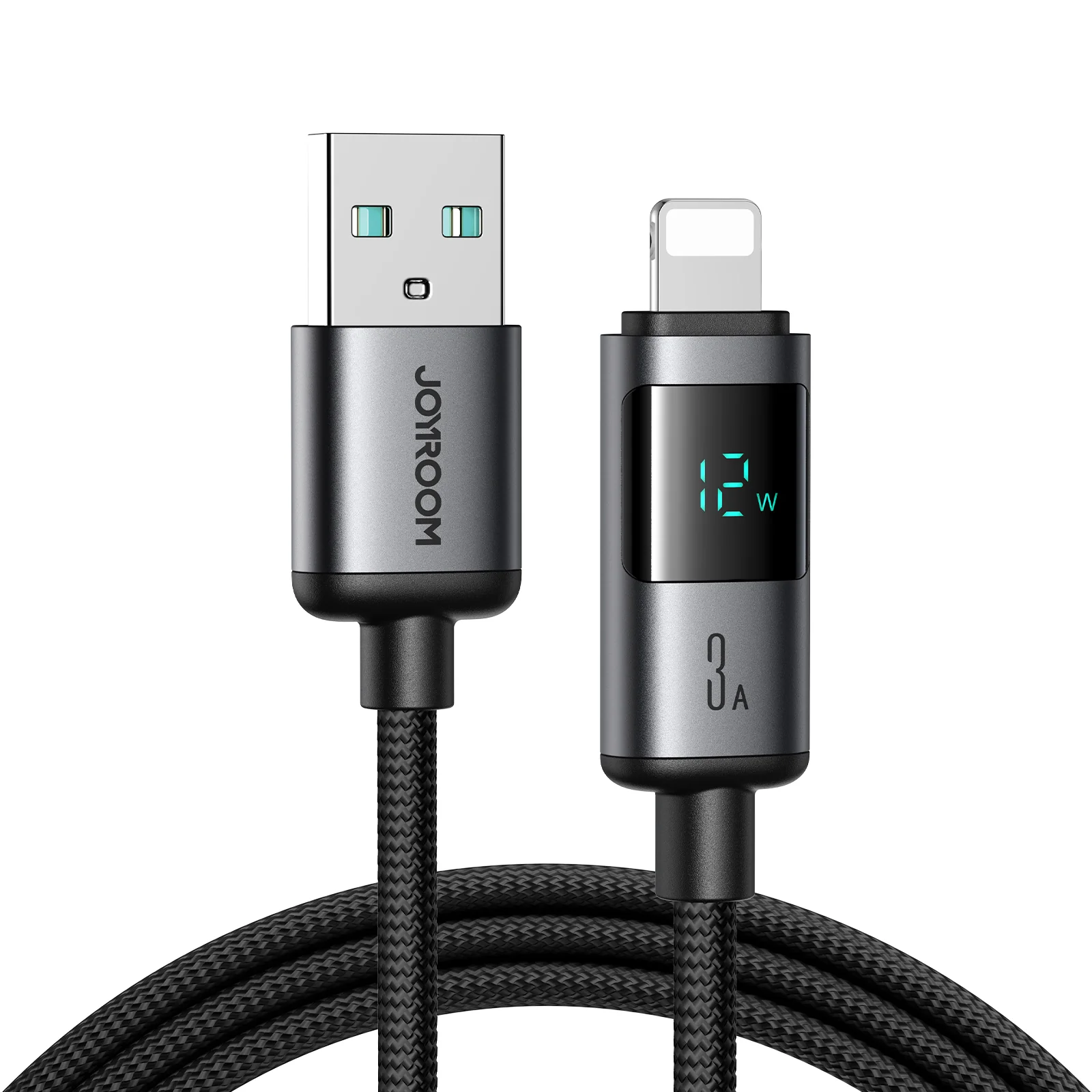 S-A16 Pro 100W/66W/30W/3A CC/CL/Type c/Lightning Digital Display Fast Charging Data Cable 1.2m-Black - Image 4