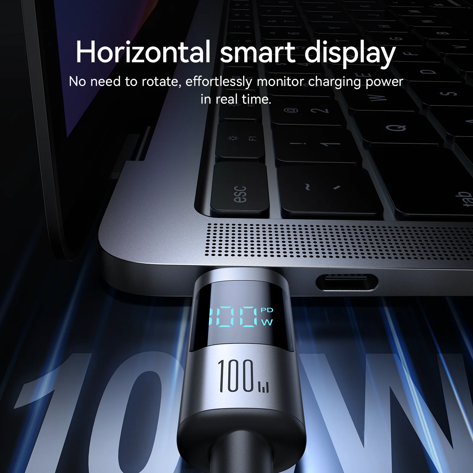S-A16 Pro 100W/66W/30W/3A CC/CL/Type c/Lightning Digital Display Fast Charging Data Cable 1.2m-Black - Image 7