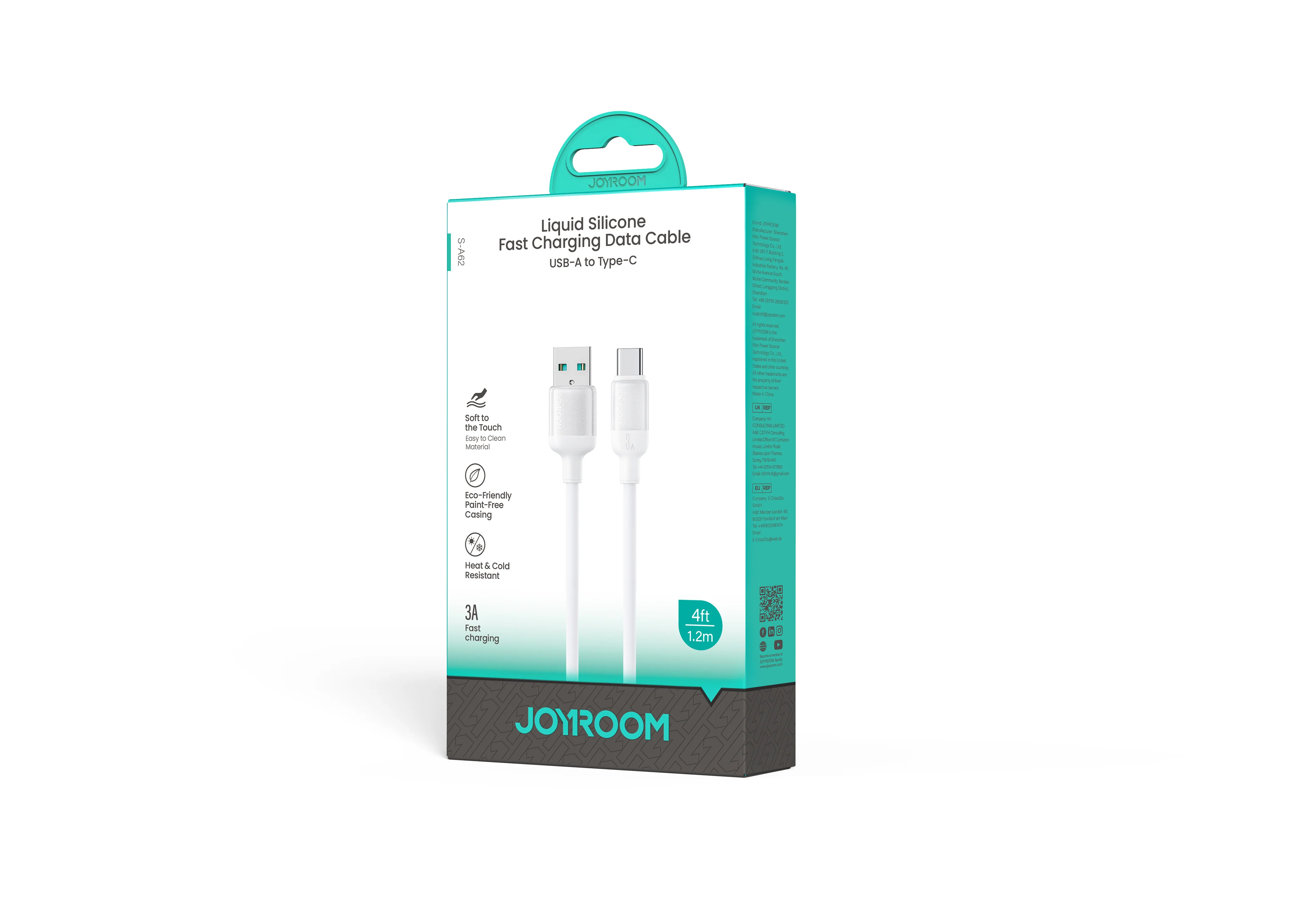 S-A62 Silicone Fast Charging Data Cable 30W/63W/3A Type-C to Lightning/Type-C to Type-C/Type c/Lightning 1.2M - Image 10