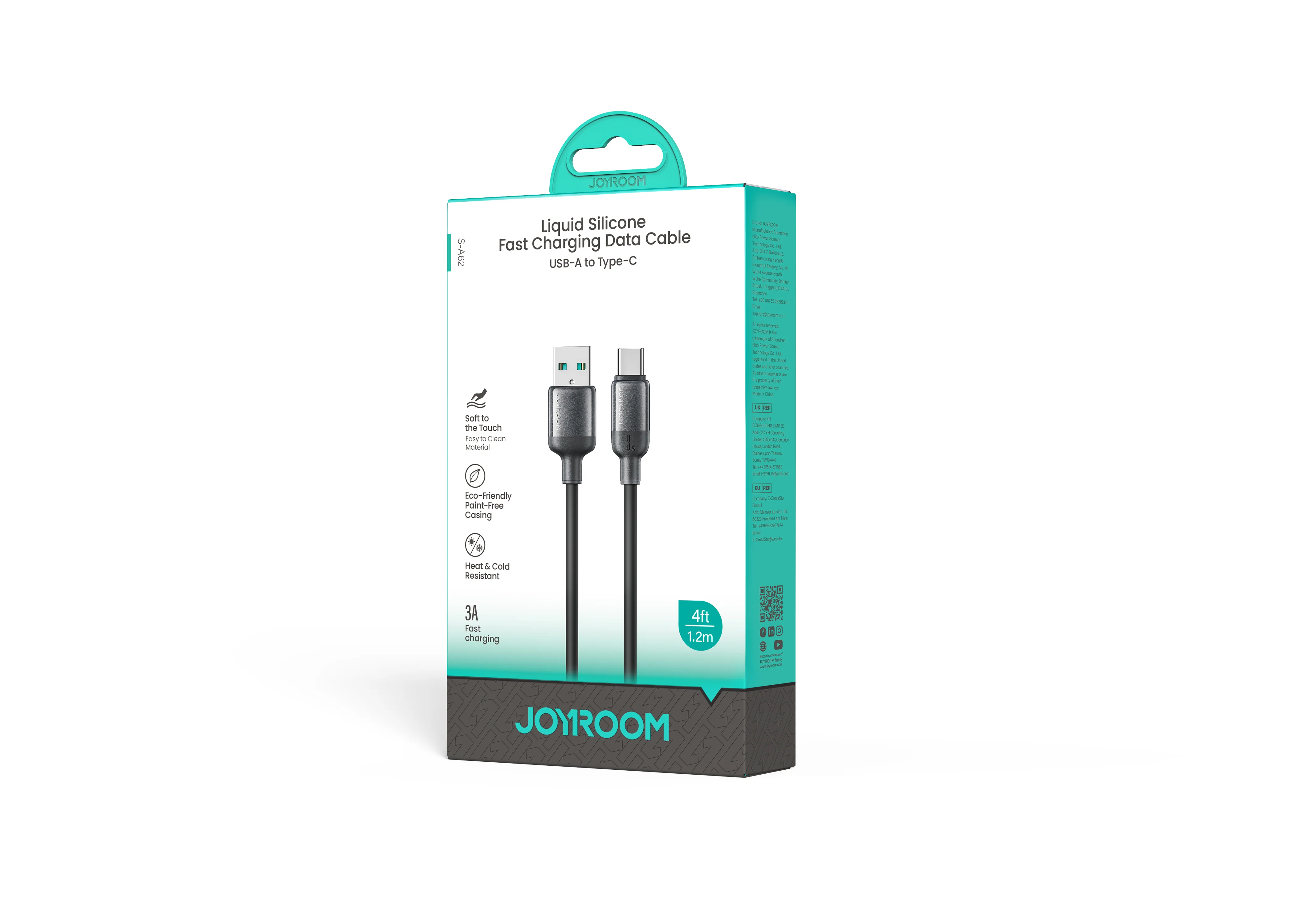 S-A62 Silicone Fast Charging Data Cable 30W/63W/3A Type-C to Lightning/Type-C to Type-C/Type c/Lightning 1.2M - Image 9