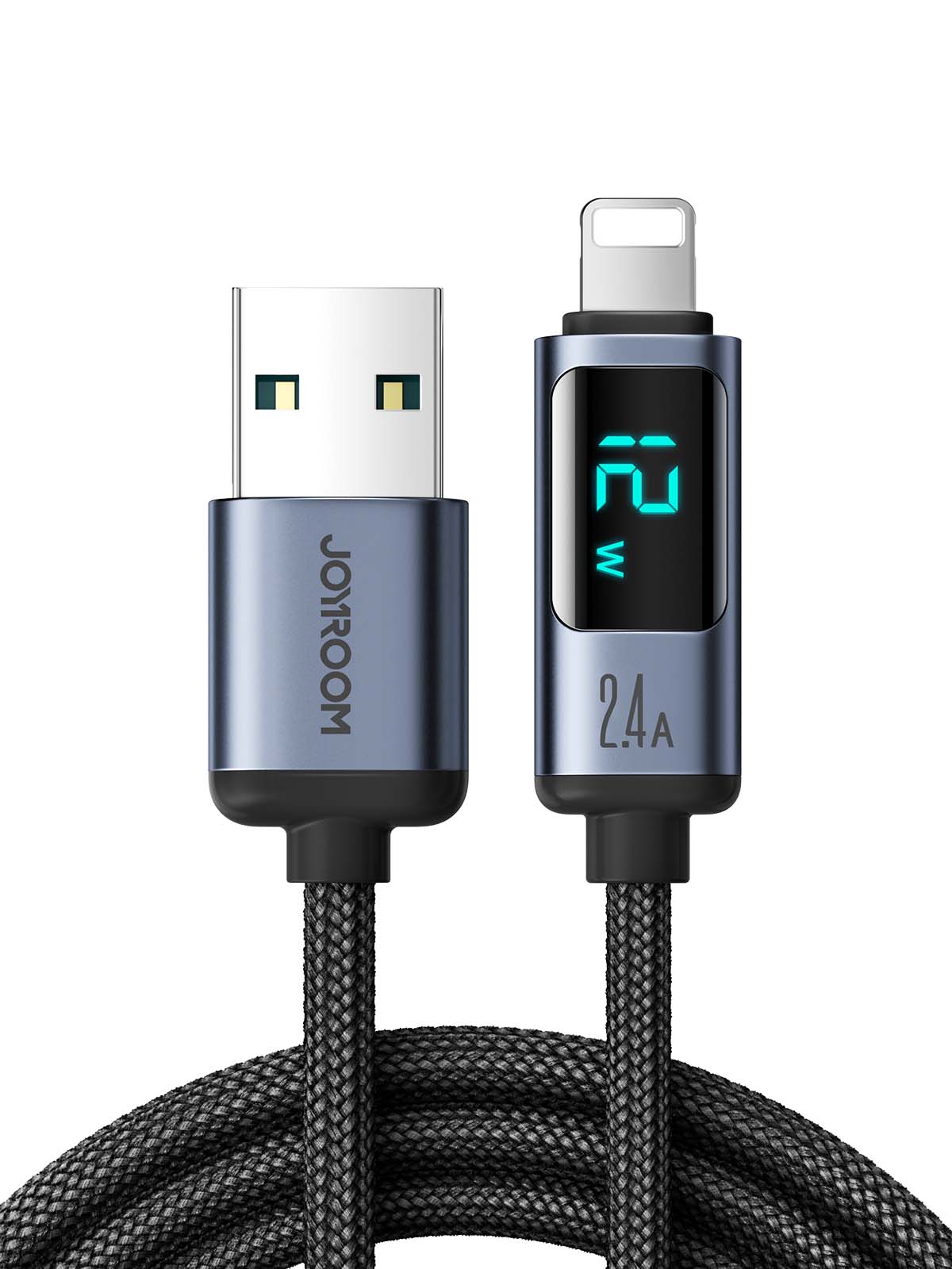 S-AC066A16/S-AL012A16 Type-C/Lightning cable 66W/2.4A Black - Image 2