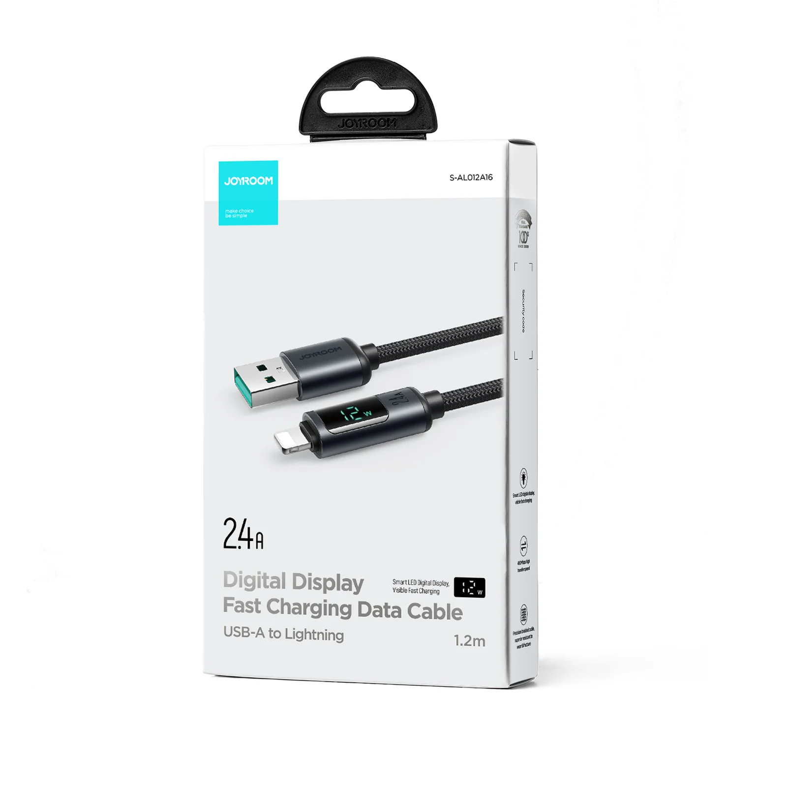 S-AC066A16/S-AL012A16 Type-C/Lightning cable 66W/2.4A Black - Image 4
