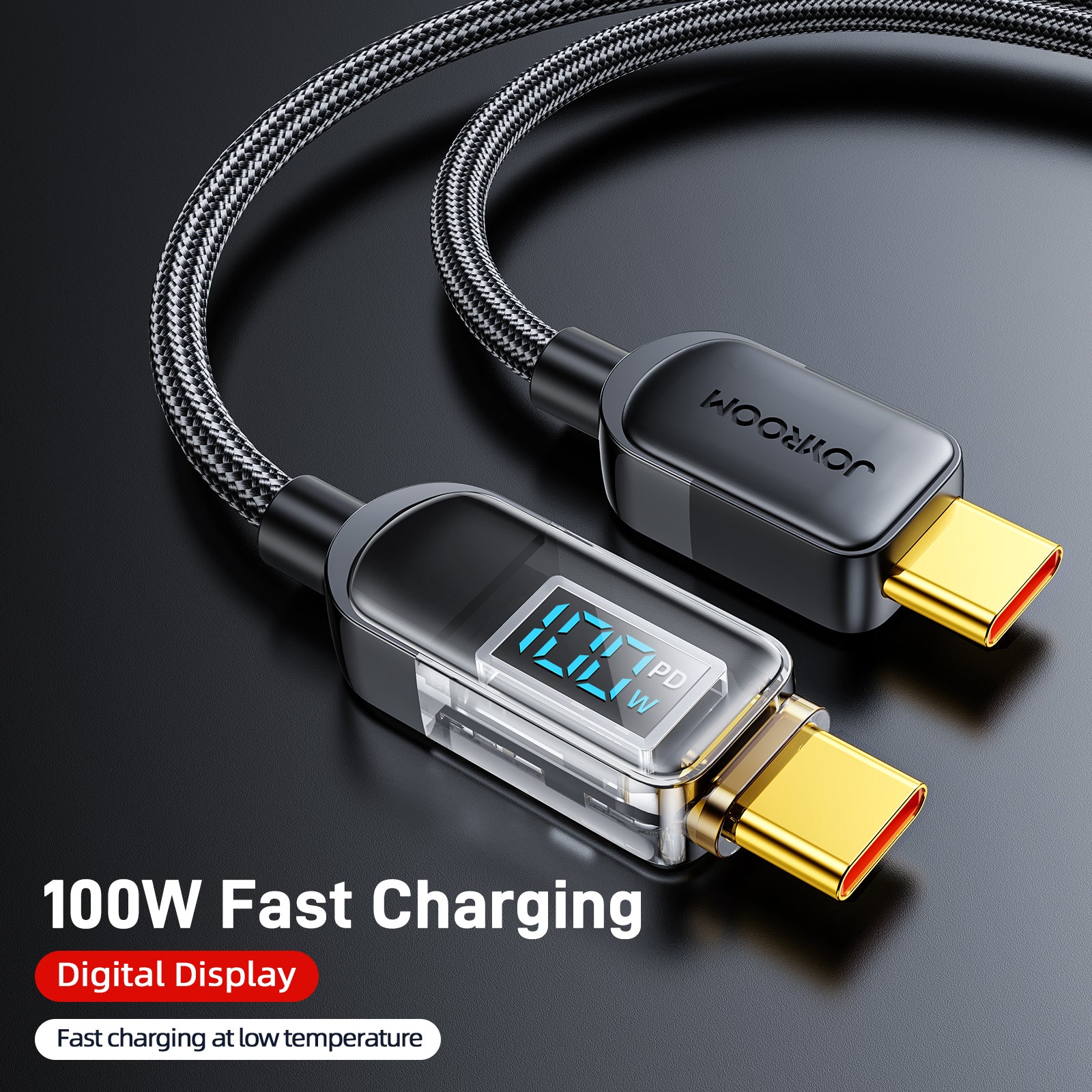S-CC100A4 100W Digital Display Fast Charging Data Cable 1.2m Type c to Type c Cable - Image 2