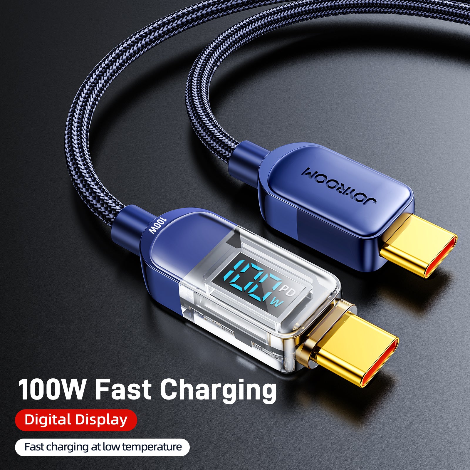 S-CC100A4 100W Digital Display Fast Charging Data Cable 1.2m Type c to Type c Cable - Image 8
